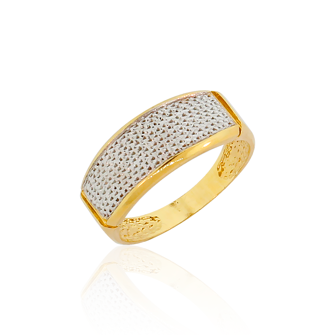 Anel Mavie em Ouro Amarelo 18k e Detalhes em Ouro Branco