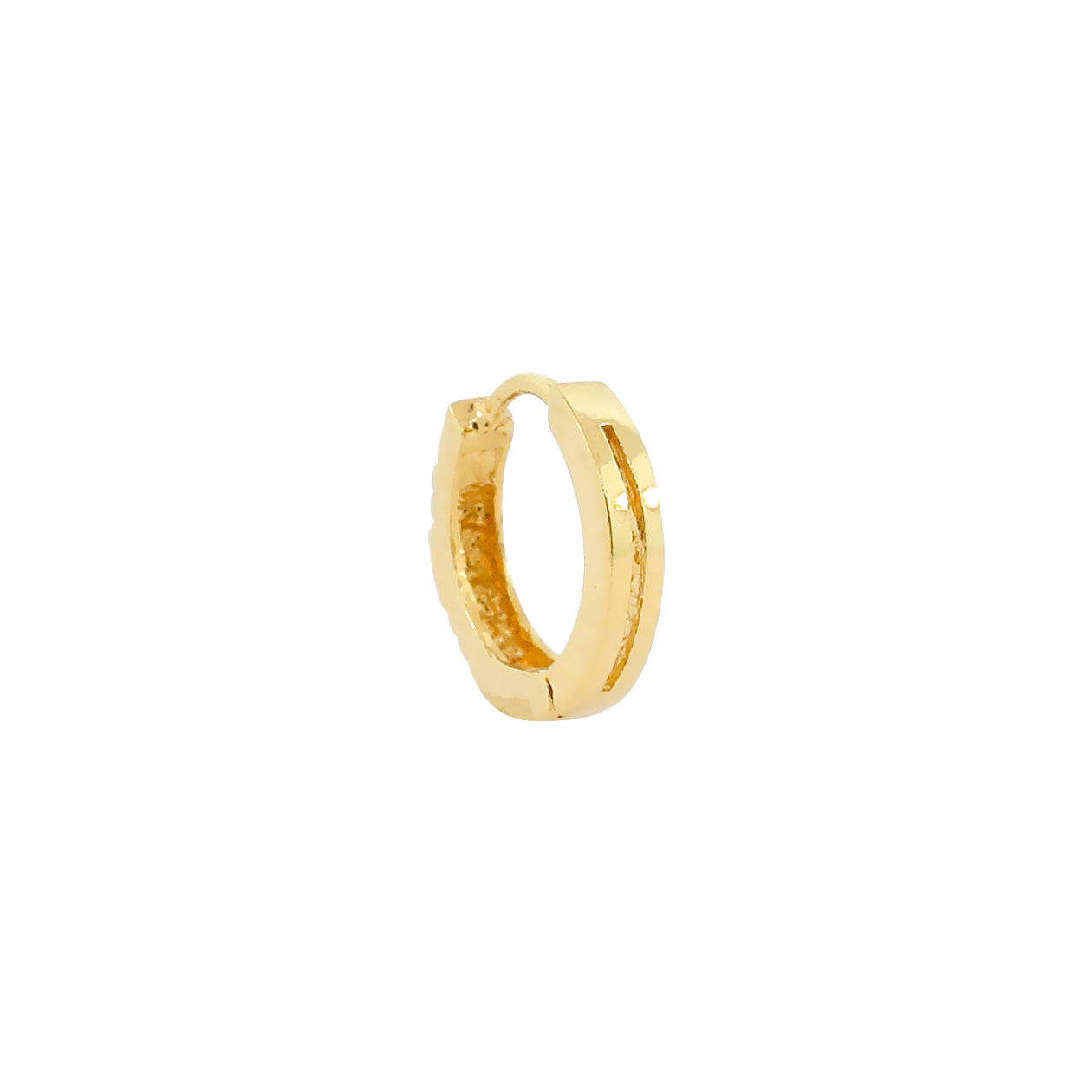 Brinco Argola em Ouro Amarelo 18k e Branco