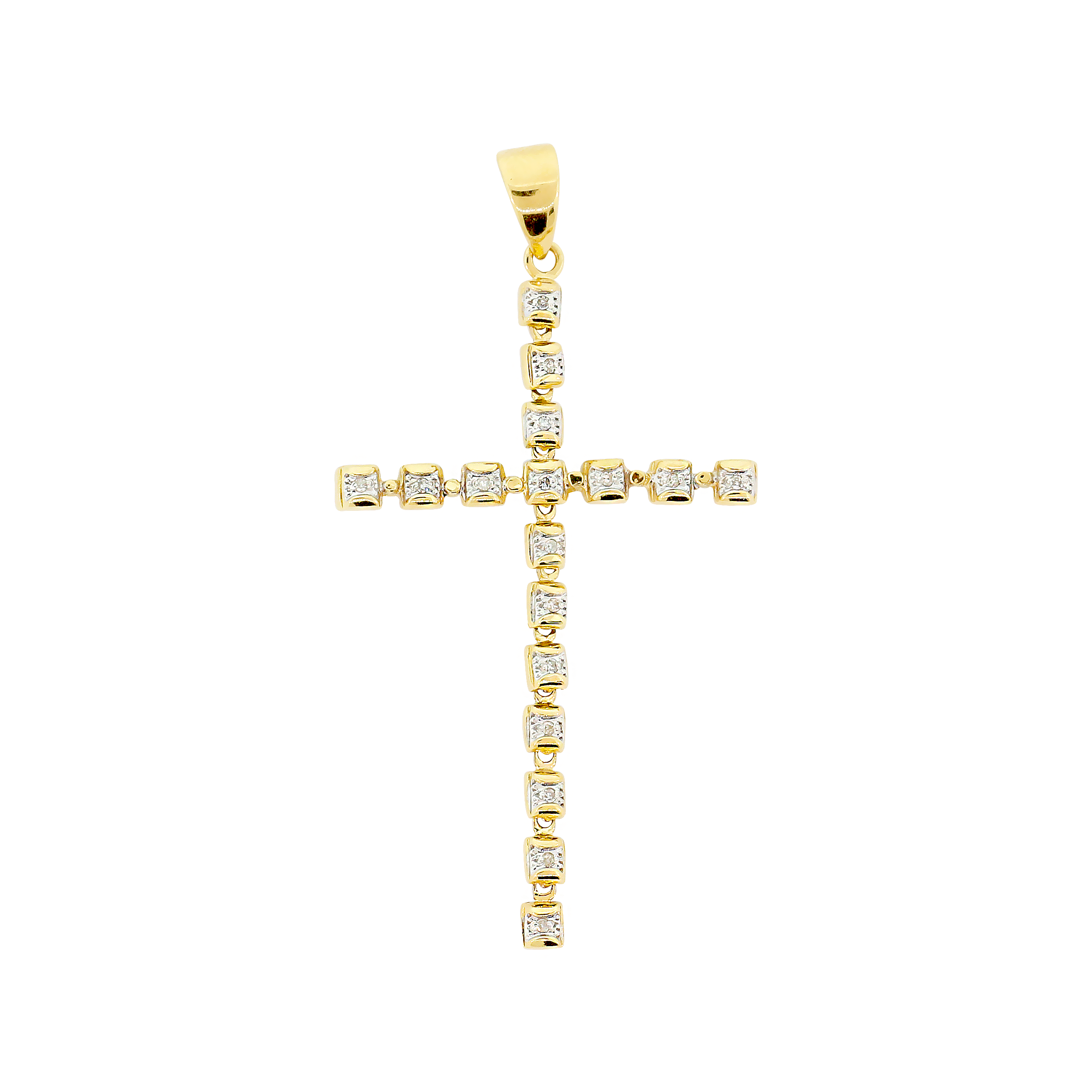 Pingente Cruz Mavie em Ouro Amarelo 18k e Diamantes